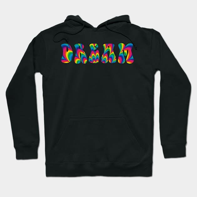 Dream Psychedelic Rainbow Word Hoodie by KarwilbeDesigns